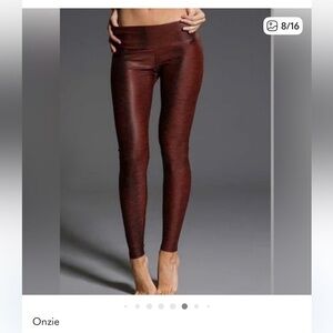 Onzie Metallic Burgundy Leggings